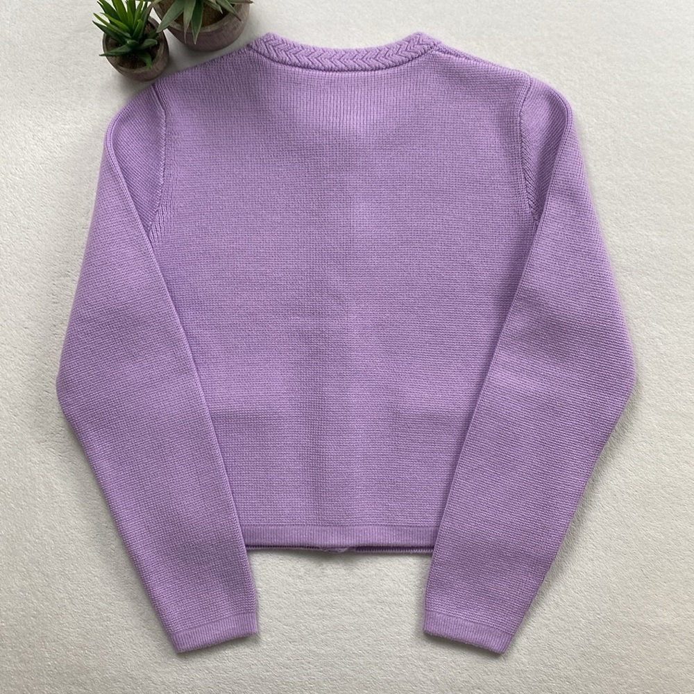 J. Crew Factory Knit Button Front Long Sleeve Sweater Cardigan (Lavender) - Picture 2 of 16